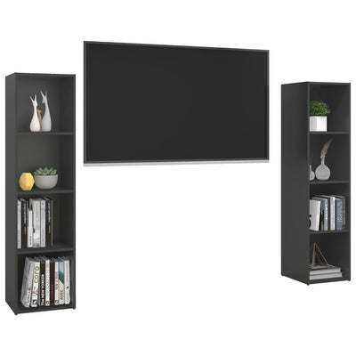 Dealsmate  TV Cabinets 2 pcs Grey 142.5x35x36.5 cm Chipboard