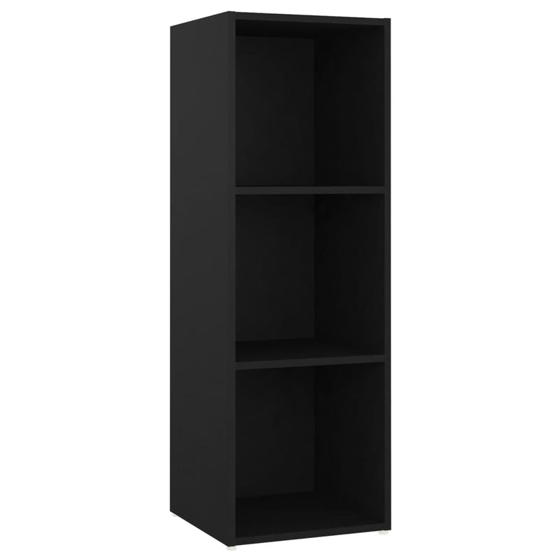 Dealsmate  TV Cabinets 2 pcs Black 107x35x37 cm Engineered Wood