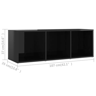 Dealsmate  TV Cabinets 2 pcs High Gloss Black 107x35x37 cm Chipboard