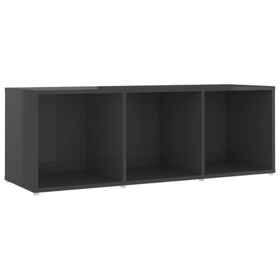 Dealsmate  TV Cabinets 2 pcs High Gloss Grey 107x35x37 cm Engineered Wood