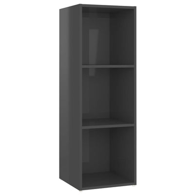 Dealsmate  TV Cabinets 2 pcs High Gloss Grey 107x35x37 cm Engineered Wood