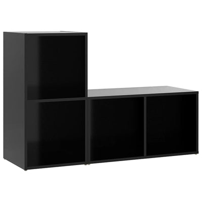 Dealsmate  TV Cabinets 2 pcs Black 72x35x36.5 cm Engineered Wood