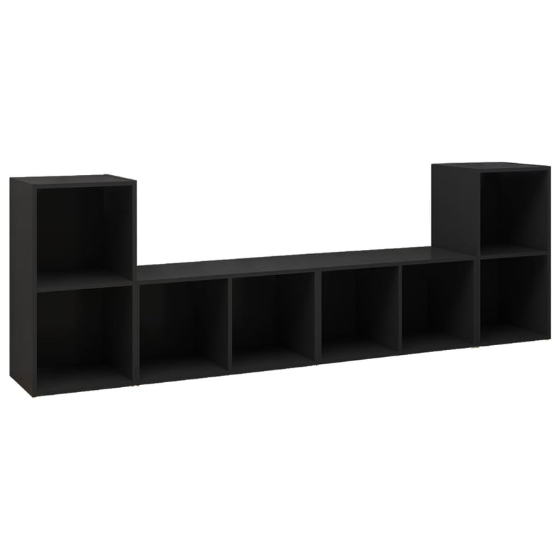 Dealsmate  TV Cabinets 4 pcs Black 72x35x36.5 cm Chipboard