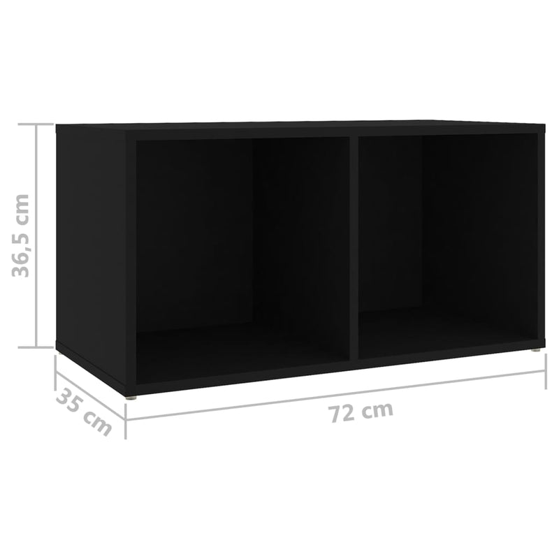 Dealsmate  TV Cabinets 4 pcs Black 72x35x36.5 cm Chipboard