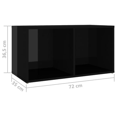 Dealsmate  TV Cabinets 4 pcs High Gloss Black 72x35x36.5 cm Chipboard