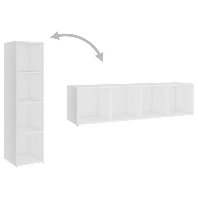 Dealsmate  3 Piece TV Cabinet Set White Engineered Wood