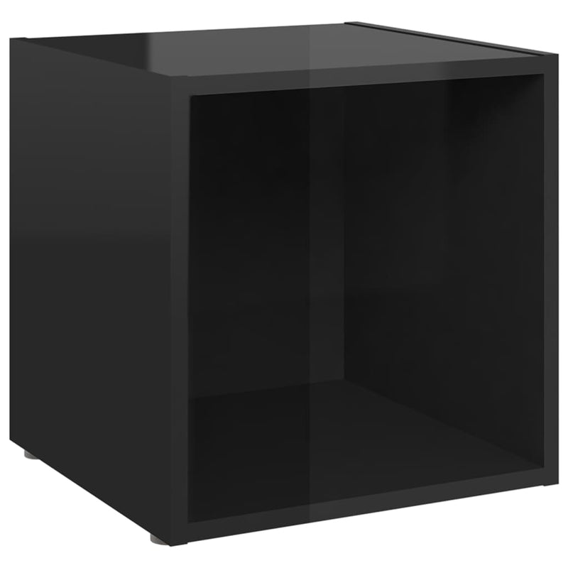 Dealsmate  3 Piece TV Cabinet Set High Gloss Black Chipboard