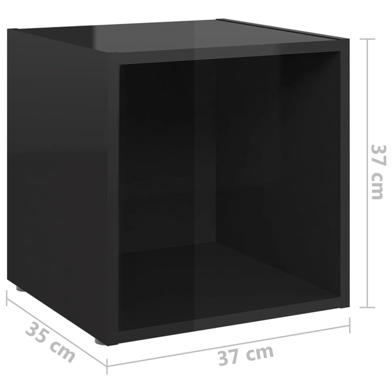 Dealsmate  3 Piece TV Cabinet Set High Gloss Black Chipboard