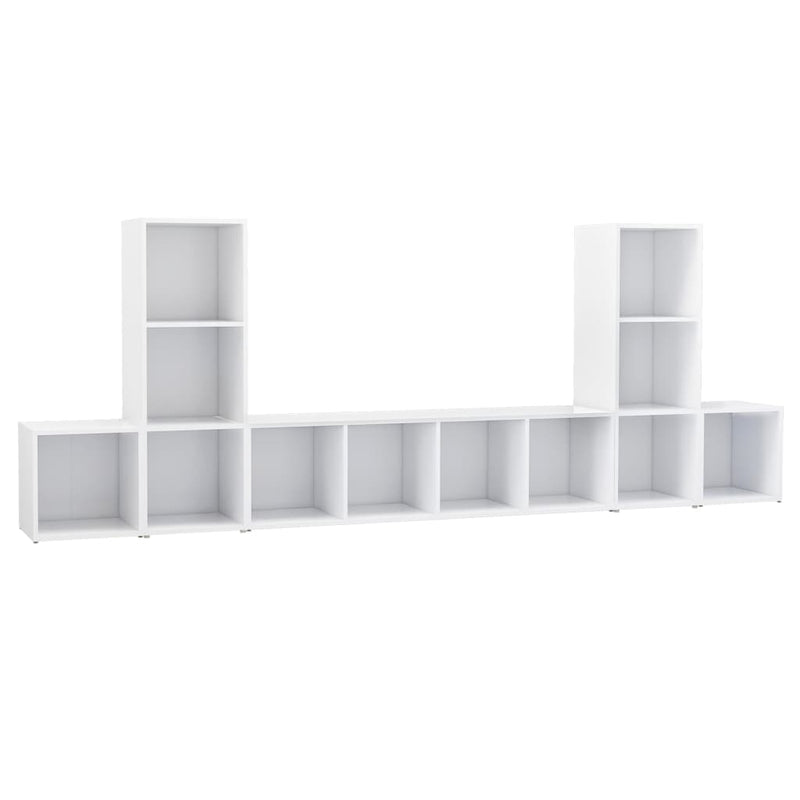 Dealsmate  5 Piece TV Cabinet Set White Engineered Wood