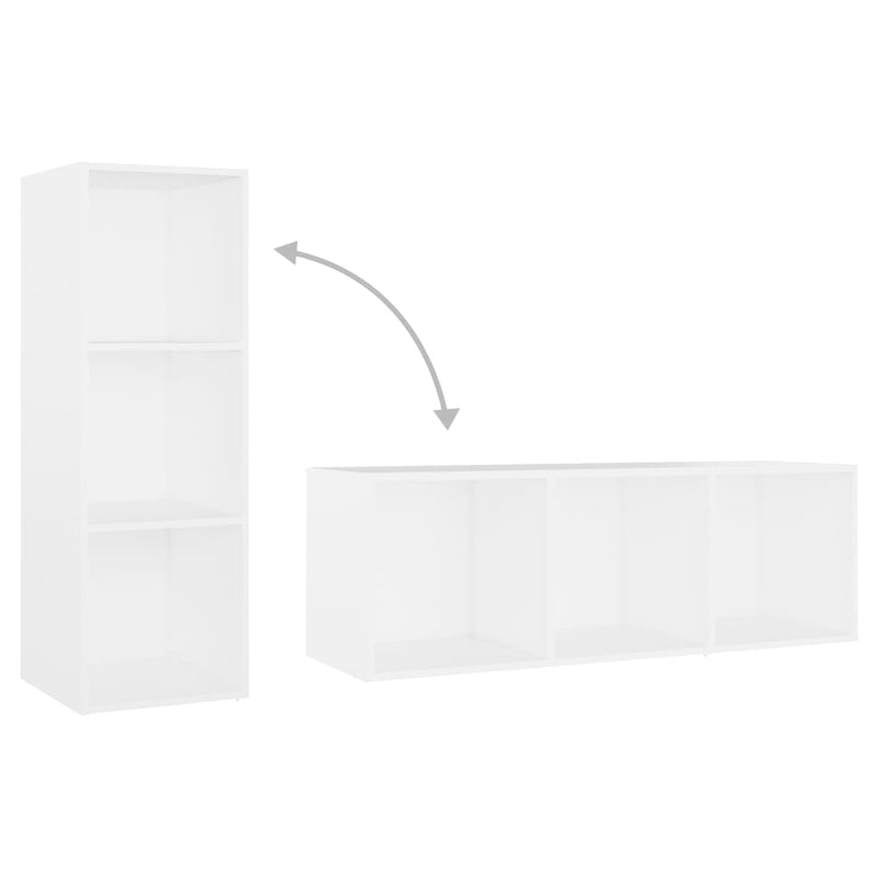 Dealsmate  5 Piece TV Cabinet Set White Engineered Wood