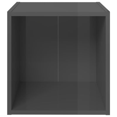 Dealsmate  5 Piece TV Cabinet Set High Gloss Grey Engineered Wood