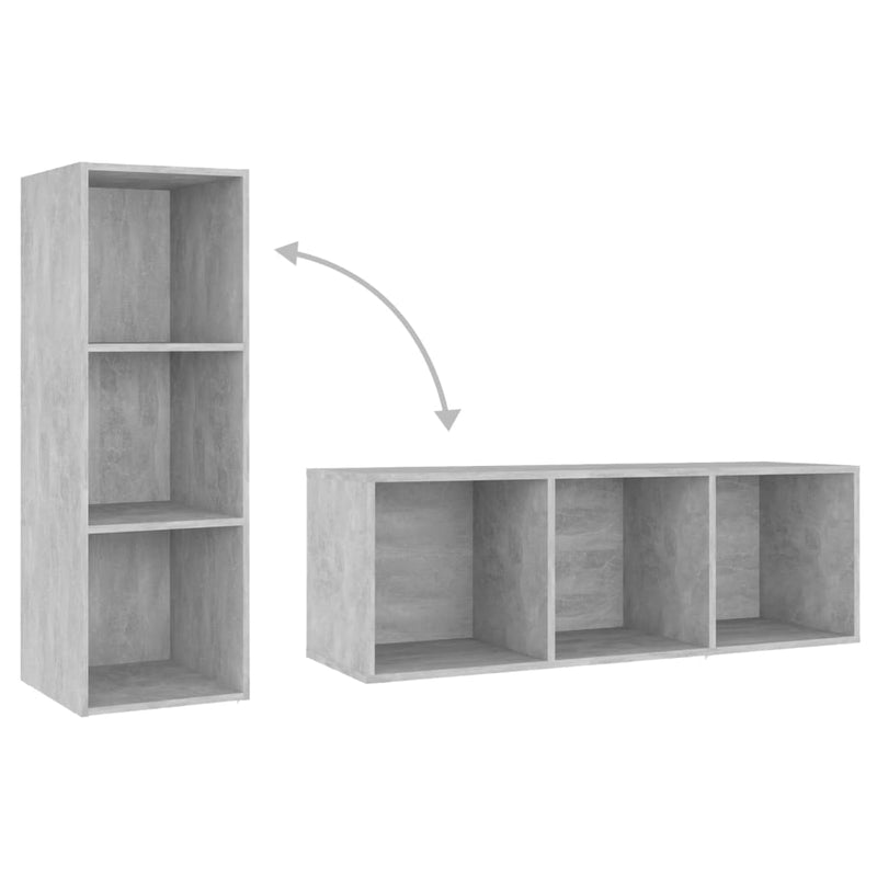 Dealsmate  3 Piece TV Cabinet Set Concrete Grey Engineered Wood