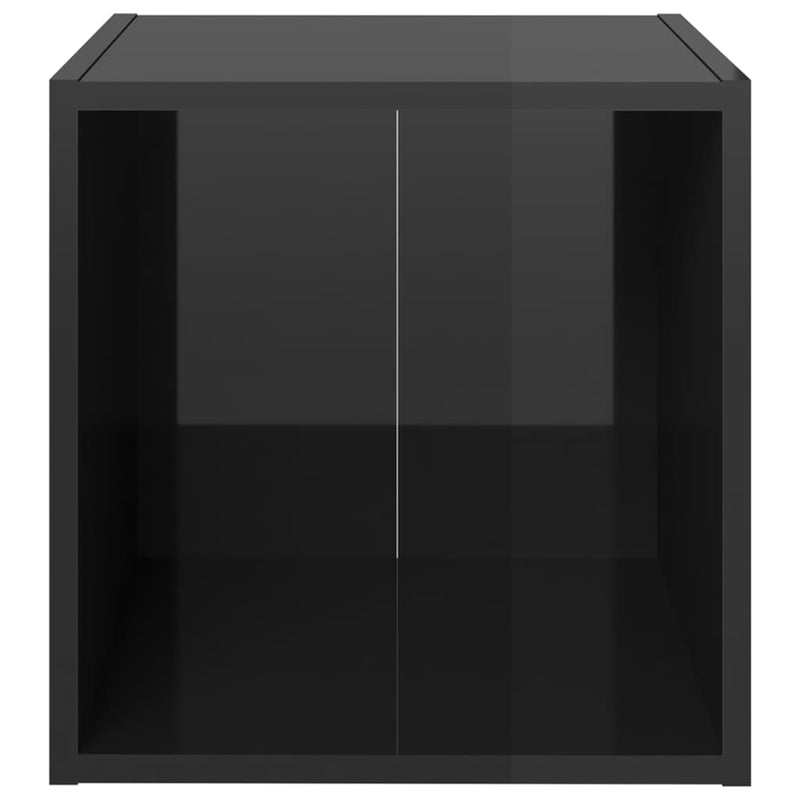 Dealsmate  3 Piece TV Cabinet Set High Gloss Black Chipboard