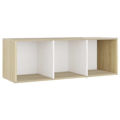 Dealsmate  TV Cabinets 4 pcs White and Sonoma Oak 107x35x37 cm Engineered Wood