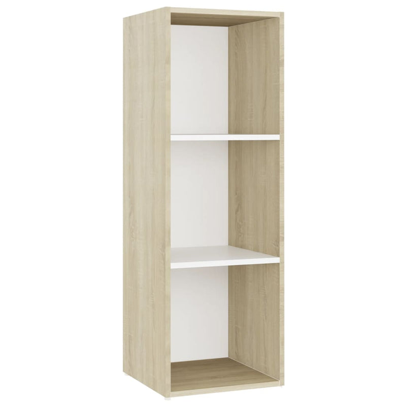 Dealsmate  TV Cabinets 4 pcs White and Sonoma Oak 107x35x37 cm Engineered Wood