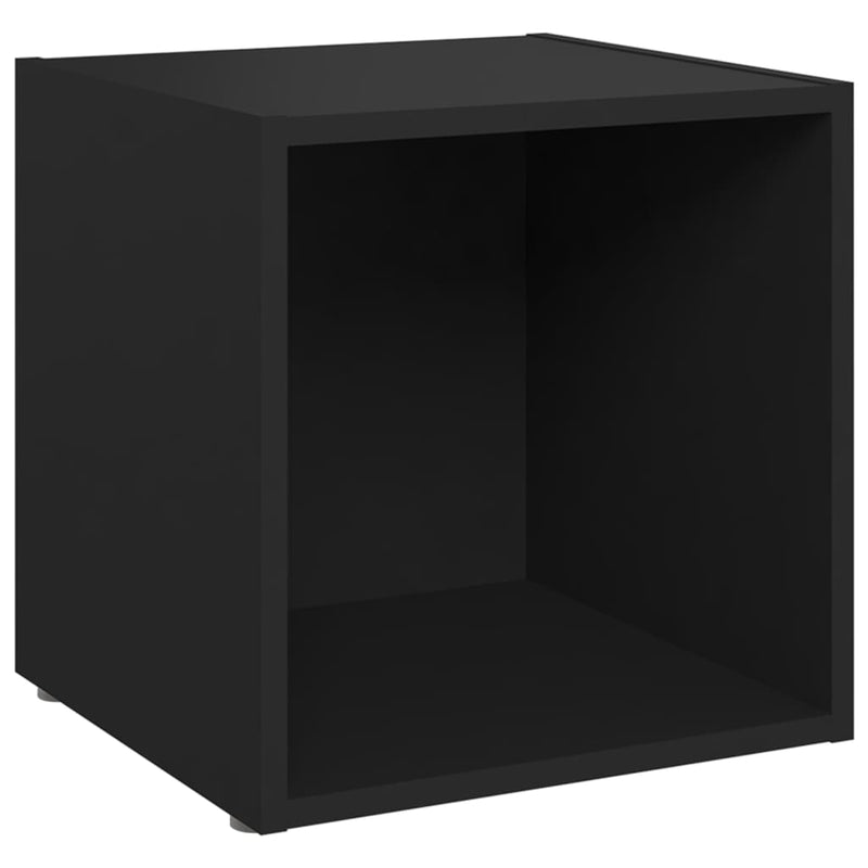 Dealsmate  6 Piece TV Cabinet Set Black Engineered Wood