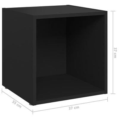 Dealsmate  6 Piece TV Cabinet Set Black Engineered Wood