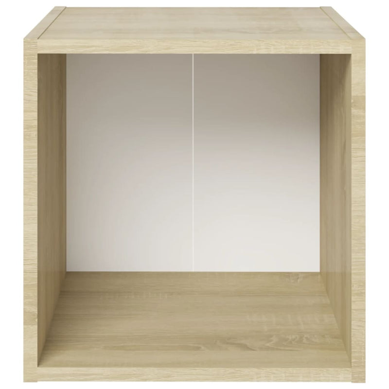 Dealsmate  8 Piece TV Cabinet Set White and Sonoma Oak Engineered Wood
