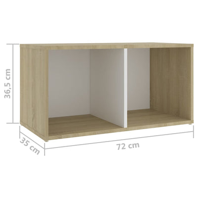 Dealsmate  8 Piece TV Cabinet Set White and Sonoma Oak Engineered Wood
