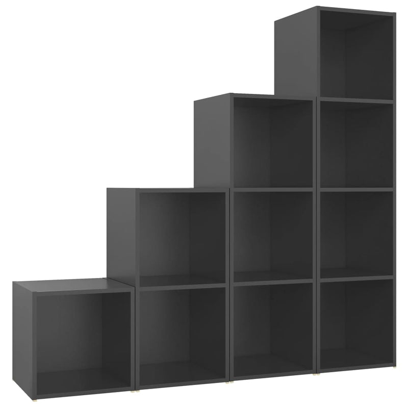 Dealsmate  4 Piece TV Cabinet Set Grey Chipboard