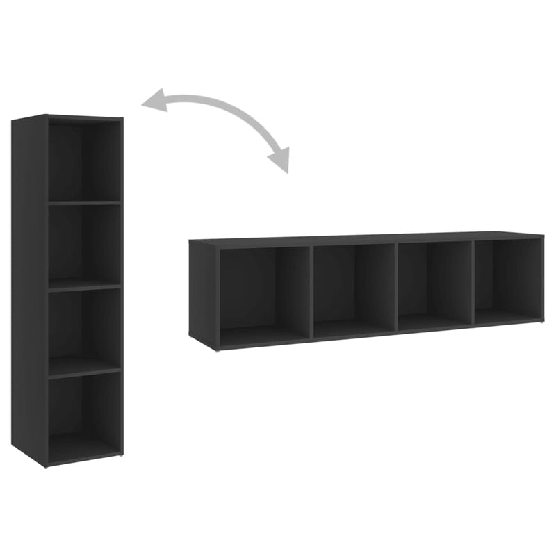 Dealsmate  4 Piece TV Cabinet Set Grey Chipboard