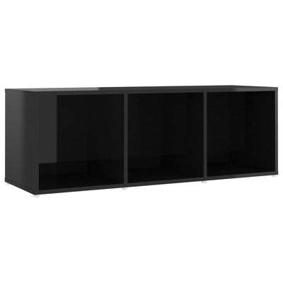 Dealsmate  4 Piece TV Cabinet Set High Gloss Black Chipboard