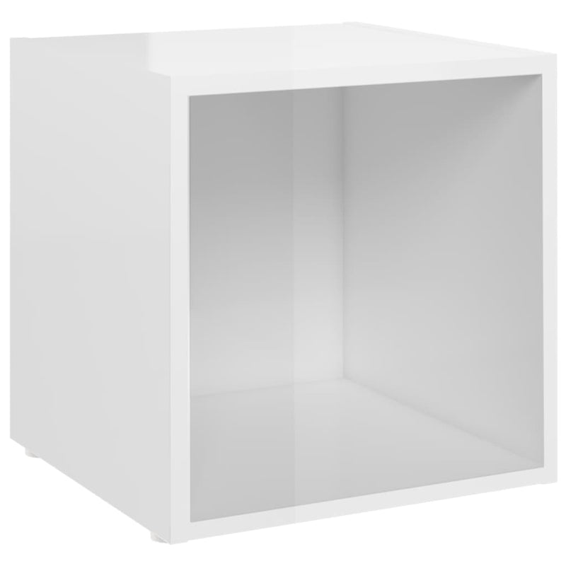 Dealsmate  3 Piece TV Cabinet Set High Gloss White Engineered Wood