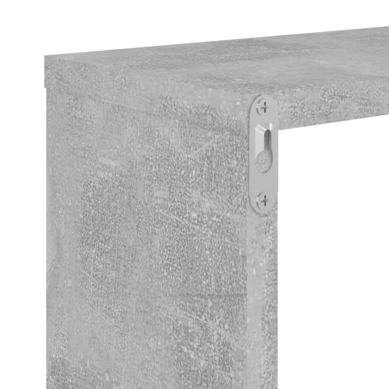 Dealsmate  Wall Cube Shelves 4 pcs Concrete Grey 26x15x26 cm
