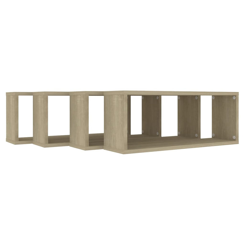 Dealsmate  Wall Cube Shelves 4 pcs Sonoma Oak 60x15x23 cm Engineered Wood