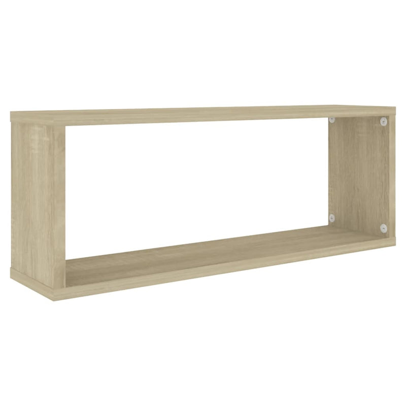 Dealsmate  Wall Cube Shelves 6 pcs White and Sonoma Oak 60x15x23 cm Engineered Wood
