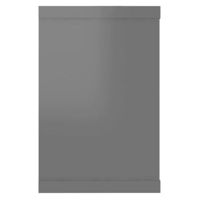 Dealsmate  Wall Cube Shelves 2 pcs High Gloss Grey 60x15x23 cm Engineered Wood