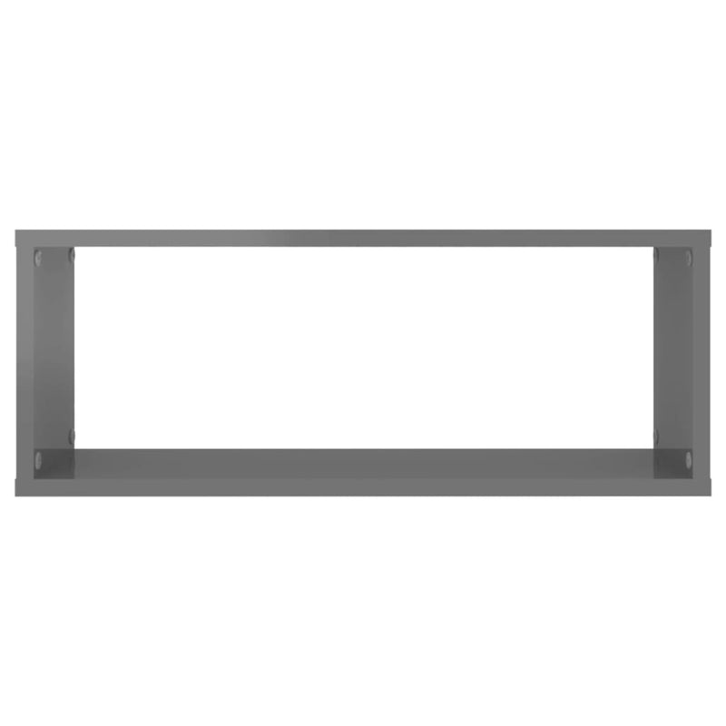Dealsmate  Wall Cube Shelves 6 pcs High Gloss Grey 60x15x23 cm Engineered Wood