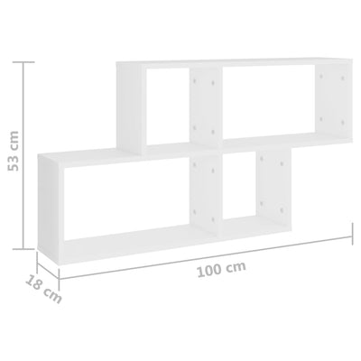 Dealsmate  Wall Shelf White 100x18x53 cm Engineered Wood