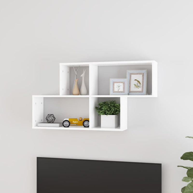 Dealsmate  Wall Shelf White 100x18x53 cm Engineered Wood