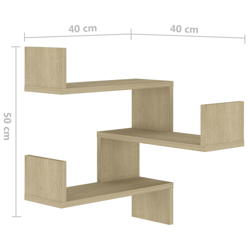 Dealsmate  Wall Corner Shelf Sonoma Oak 40x40x50 cm Engineered Wood