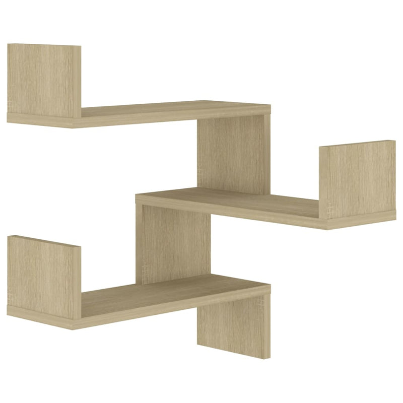 Dealsmate  Wall Corner Shelves 2 pcs Sonoma Oak 40x40x50 cm Engineered Wood