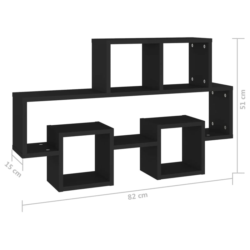 Dealsmate  Car-shaped Wall Shelf Black 82x15x51 cm Engineered Wood