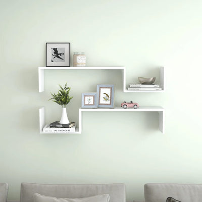 Dealsmate  Wall Shelves 2 pcs White 100x15x20 cm Engineered Wood