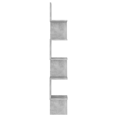 Dealsmate  Wall Corner Shelf Concrete Grey 20x20x127.5 cm Engineered Wood