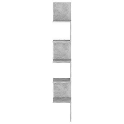 Dealsmate  Wall Corner Shelf Concrete Grey 20x20x127.5 cm Engineered Wood