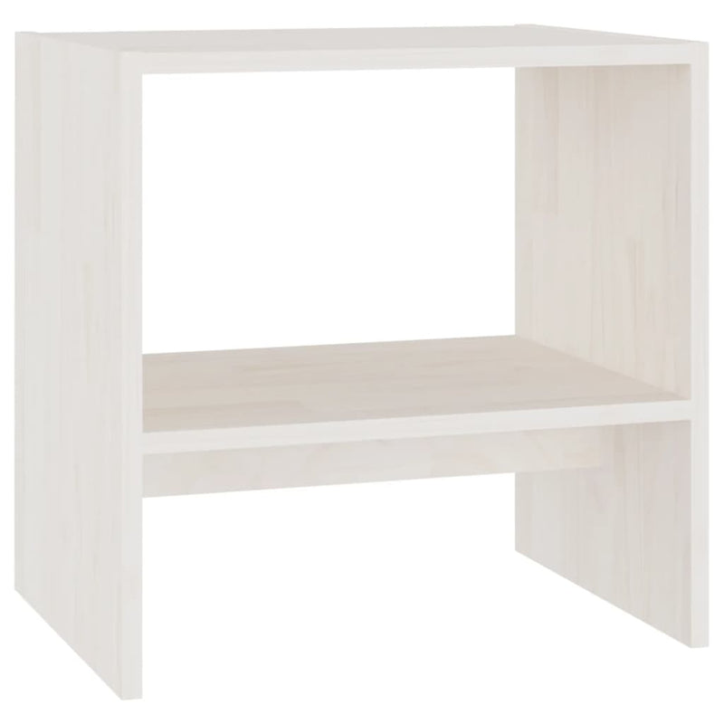 Dealsmate  Bedside Cabinet White 40x30.5x40 cm Solid Pinewood