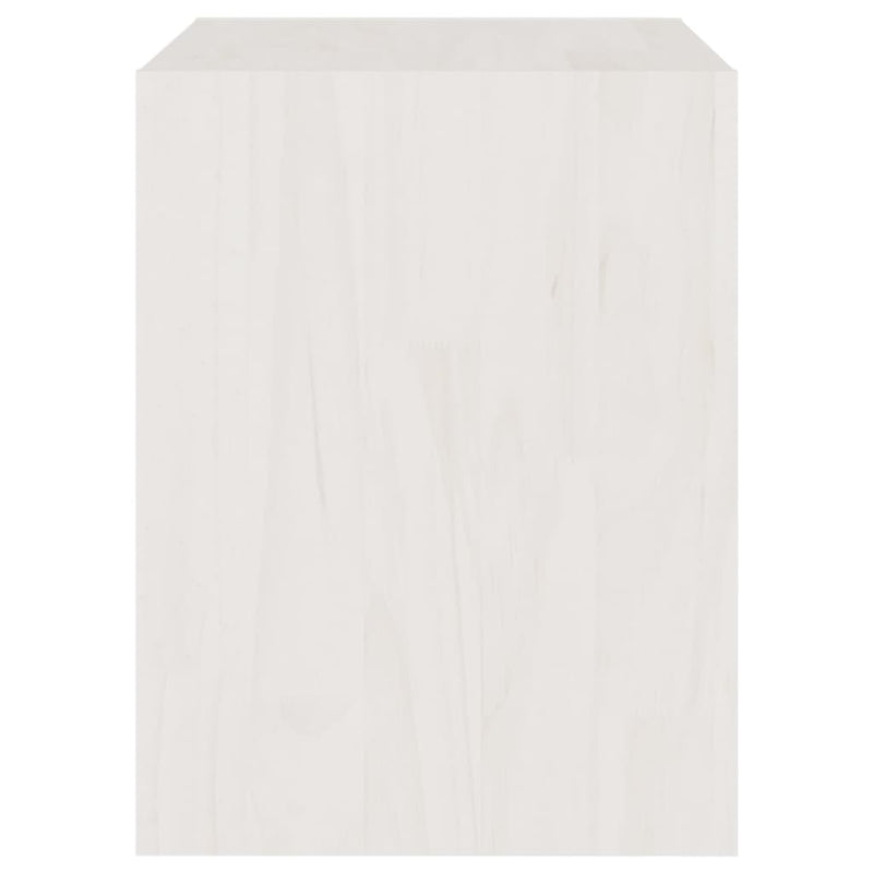 Dealsmate  Bedside Cabinet White 40x30.5x40 cm Solid Pinewood