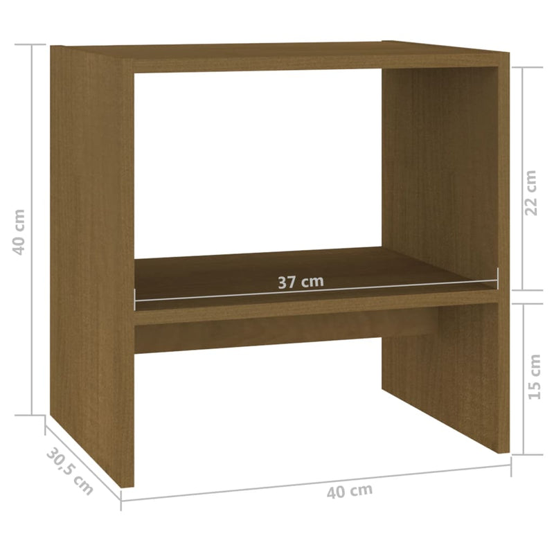 Dealsmate  Bedside Cabinets 2 pcs Honey Brown 40x30.5x40 cm Solid Pinewood