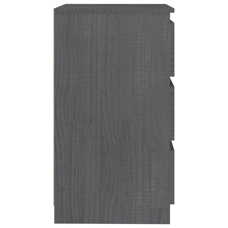 Dealsmate  Bedside Cabinet Grey 60x36x64 cm Solid Pinewood