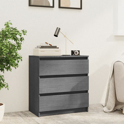Dealsmate  Bedside Cabinet Grey 60x36x64 cm Solid Pinewood