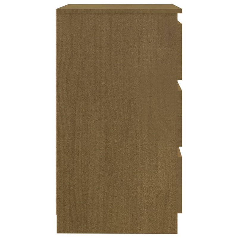 Dealsmate  Bedside Cabinet Honey Brown 60x36x64 cm Solid Pinewood