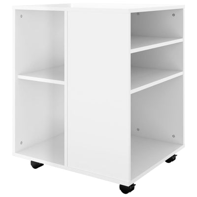 Dealsmate  Rolling Cabinet High Gloss White 60x53x72 cm Engineered Wood