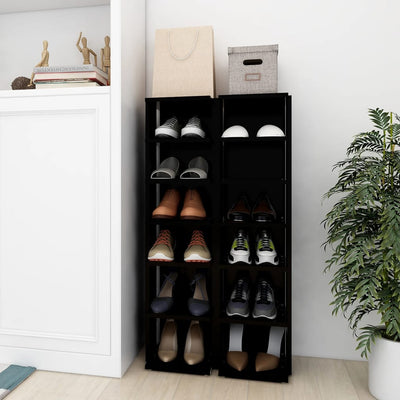 Dealsmate  Shoe Cabinets 2 pcs Black 27.5x27x102 cm