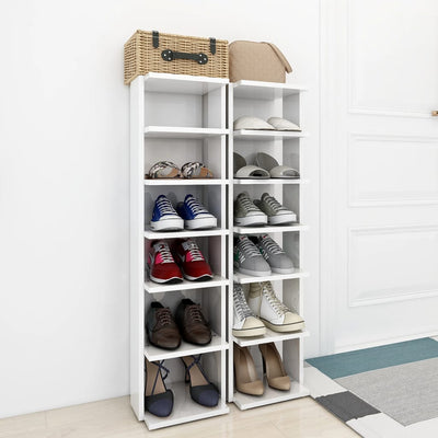 Dealsmate  Shoe Cabinets 2 pcs High Gloss White 27.5x27x102 cm