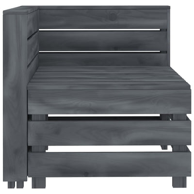 Dealsmate  Garden 2-Seater Pallet Sofa Solid Pinewood Grey